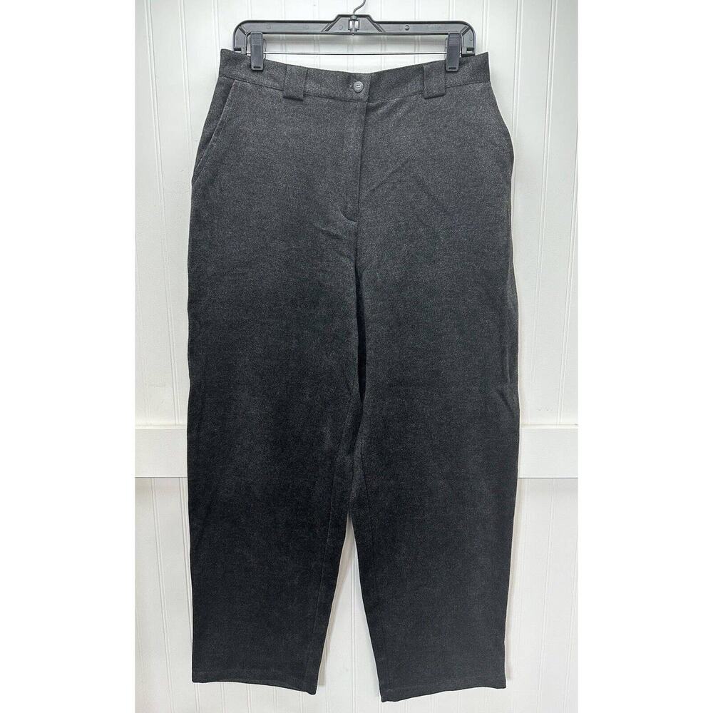 Vintage Pants J Jill Wide Leg Trouser Womens 14 (31"Waist) High Rise Gray EUC